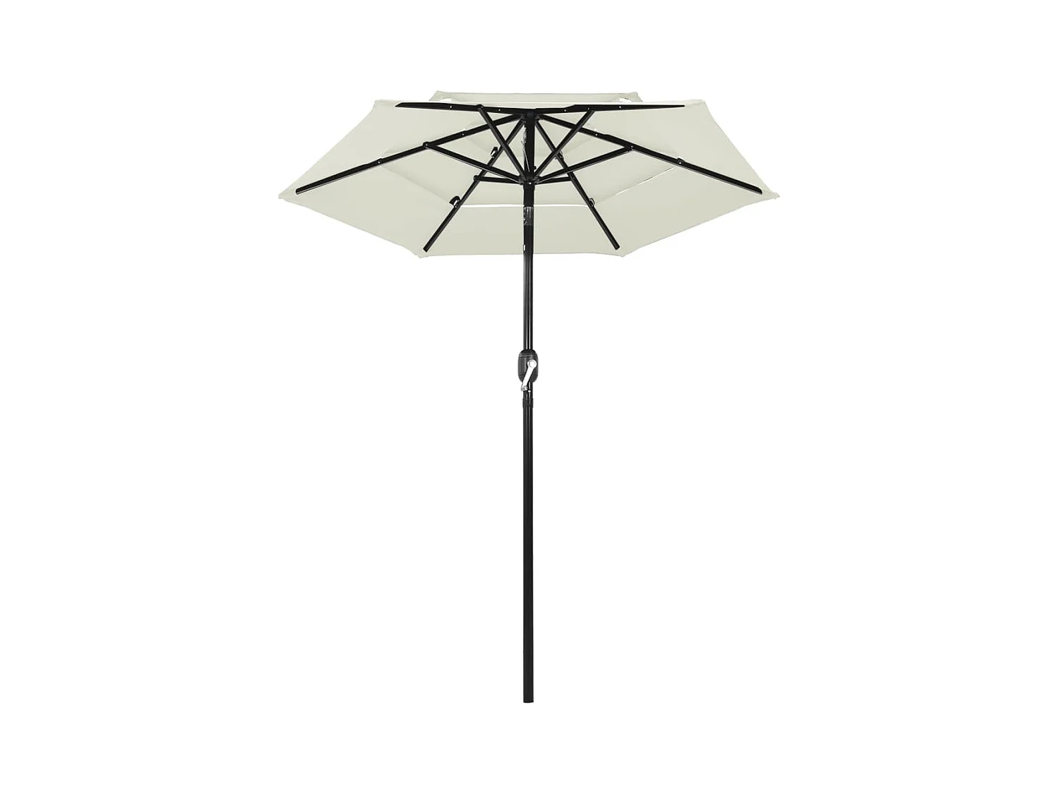 Parasol à 3 niveaux avec mât en aluminium Sable 2 m