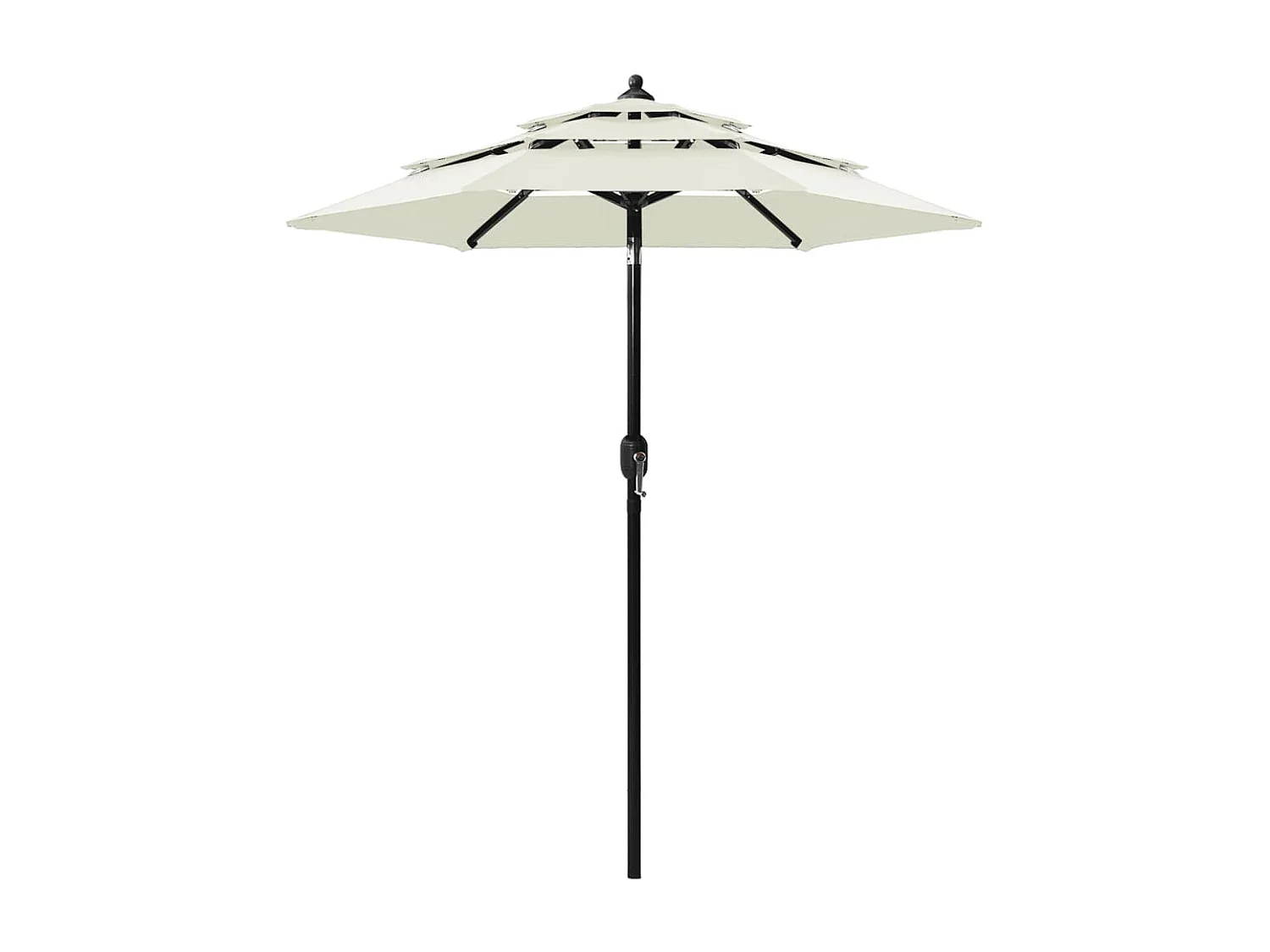 Parasol à 3 niveaux avec mât en aluminium Sable 2 m