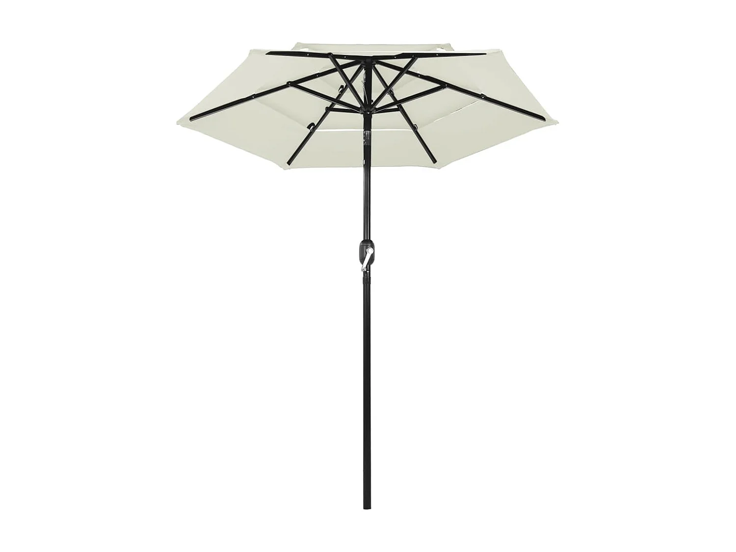 Parasol à 3 niveaux avec mât en aluminium Sable 2 m