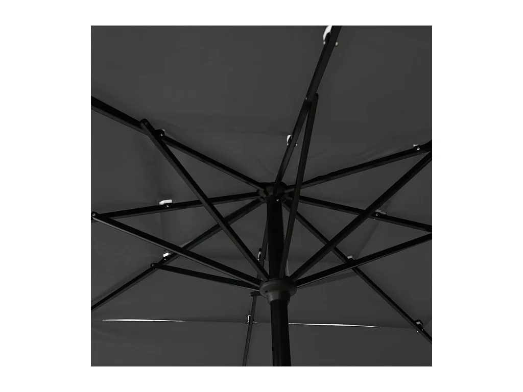 Parasol à 3 niveaux avec mât en aluminium Anthracite 2,5x2,5 m