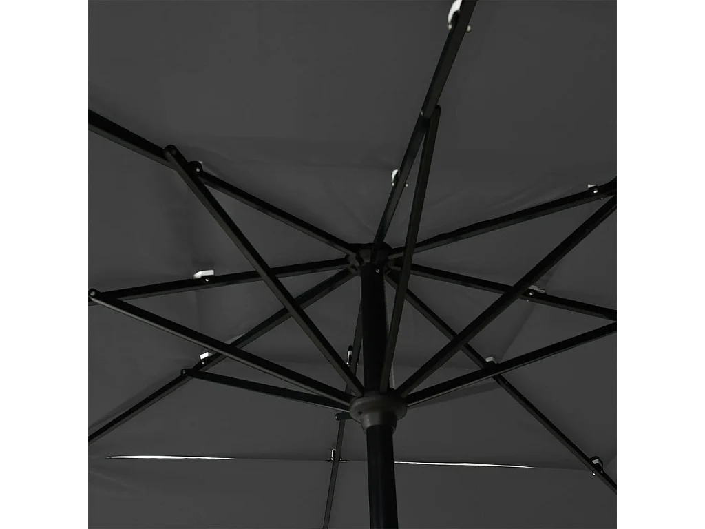 Parasol à 3 niveaux avec mât en aluminium Anthracite 2,5x2,5 m