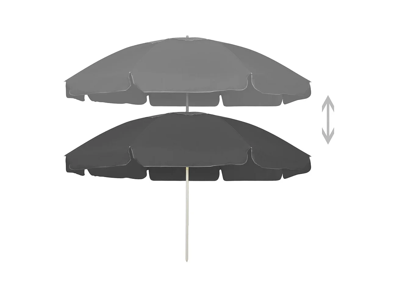Parasol de plage Anthracite 240cm 2