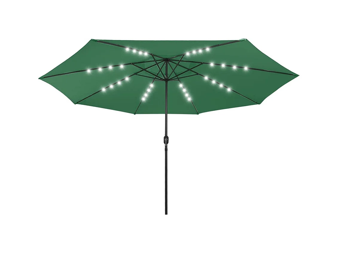 Parasol d'extérieur avec LED et mât en métal 400cm Vert
