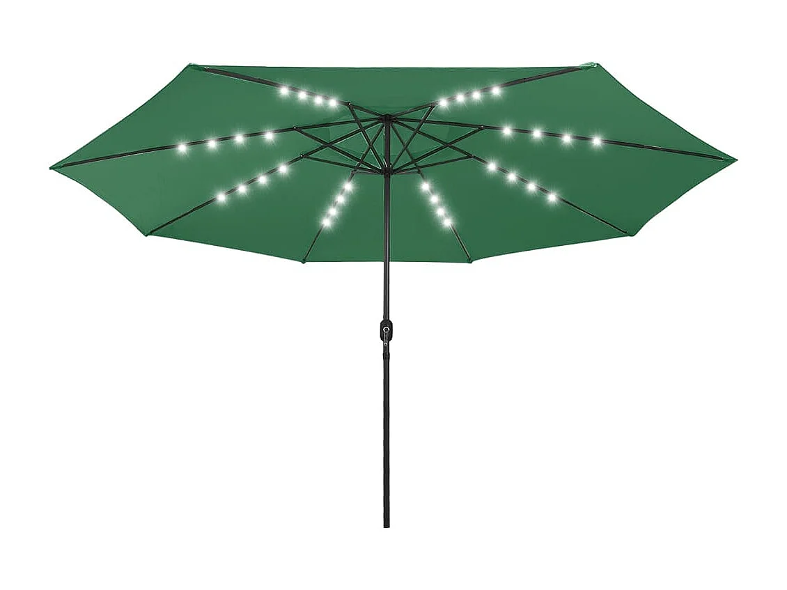Parasol d'extérieur avec LED et mât en métal 400cm Vert