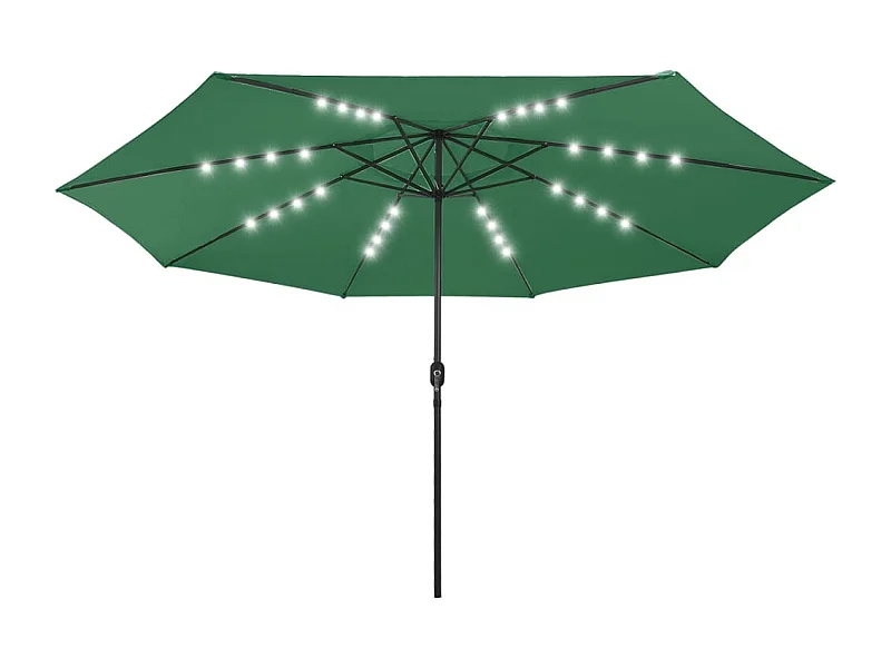 Parasol d'extérieur avec LED et mât en métal 400cm Vert