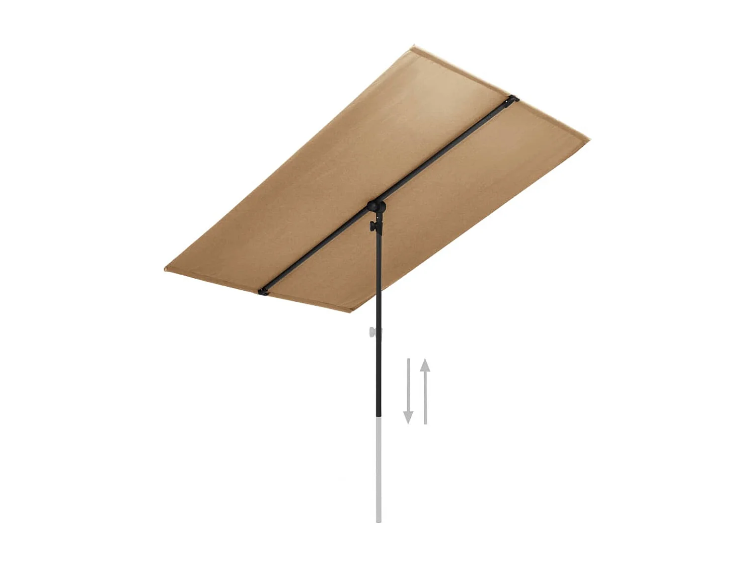 Parasol d'extérieur avec mât en aluminium 2x1,5 m Taupe