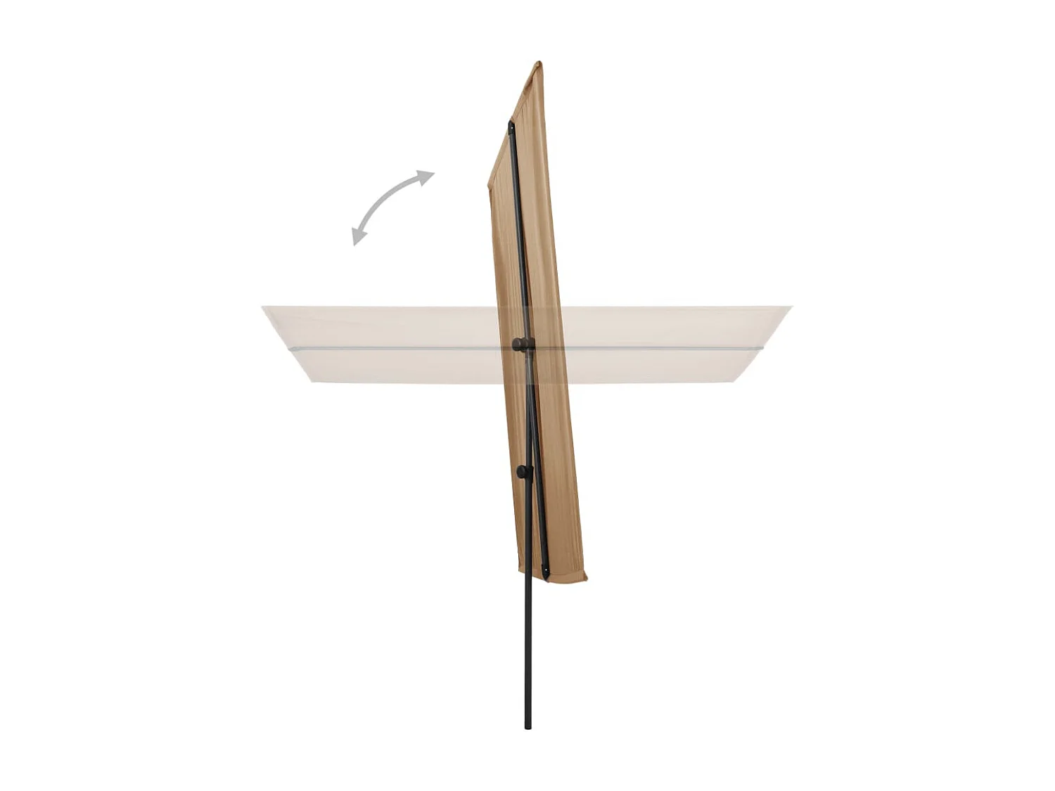 Parasol d'extérieur avec mât en aluminium 2x1,5 m Taupe