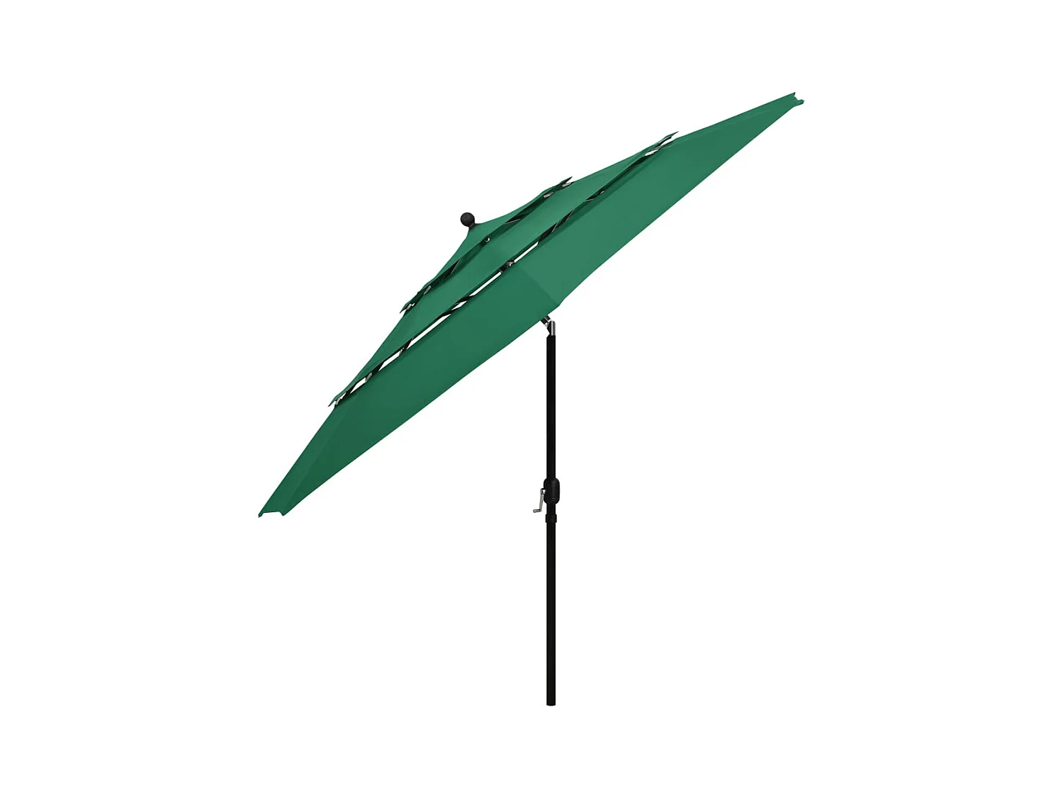 Parasol à 3 niveaux avec mât en aluminium Vert 3,5 m