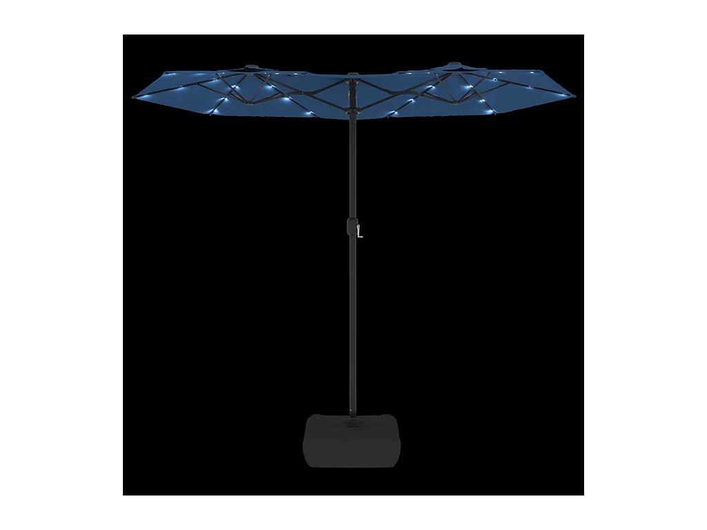 Parasol à double tête avec LED bleu azuré 316x240