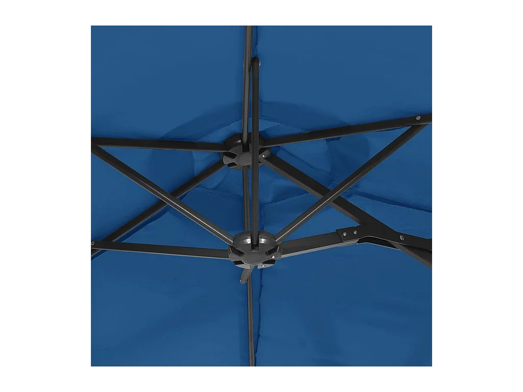 Parasol à double tête avec LED bleu azuré 316x240