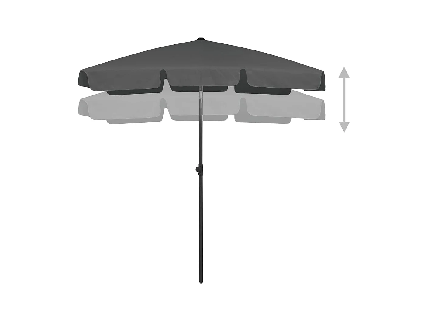 Parasol de plage Anthracite 180x120