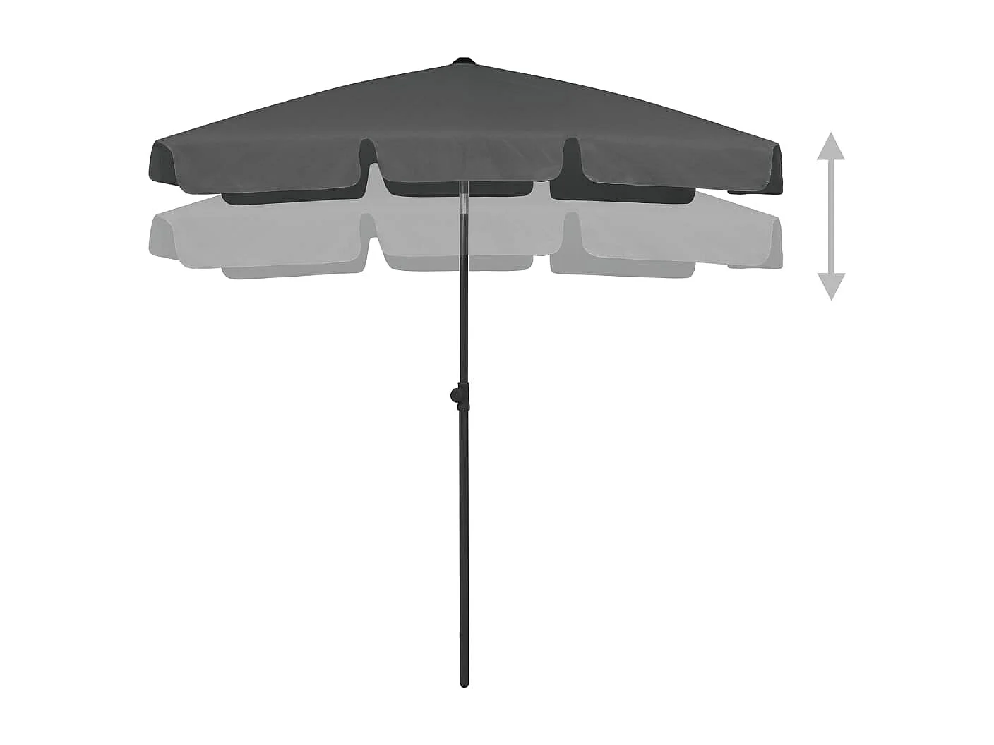 Parasol de plage Anthracite 180x120