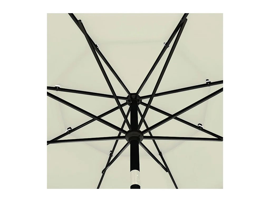 Parasol à 3 niveaux avec mât en aluminium Sable 3,5 m