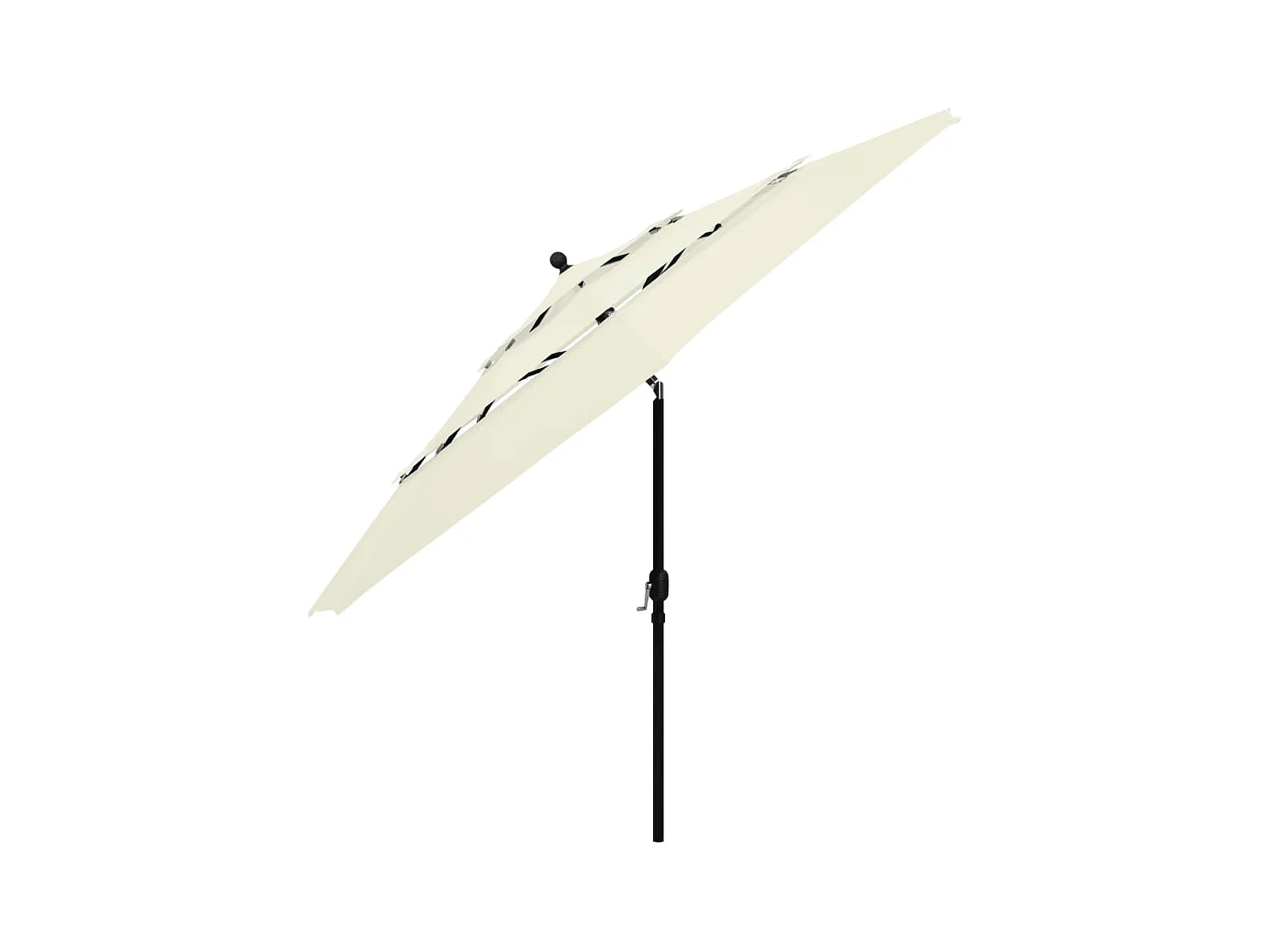 Parasol à 3 niveaux avec mât en aluminium Sable 3,5 m