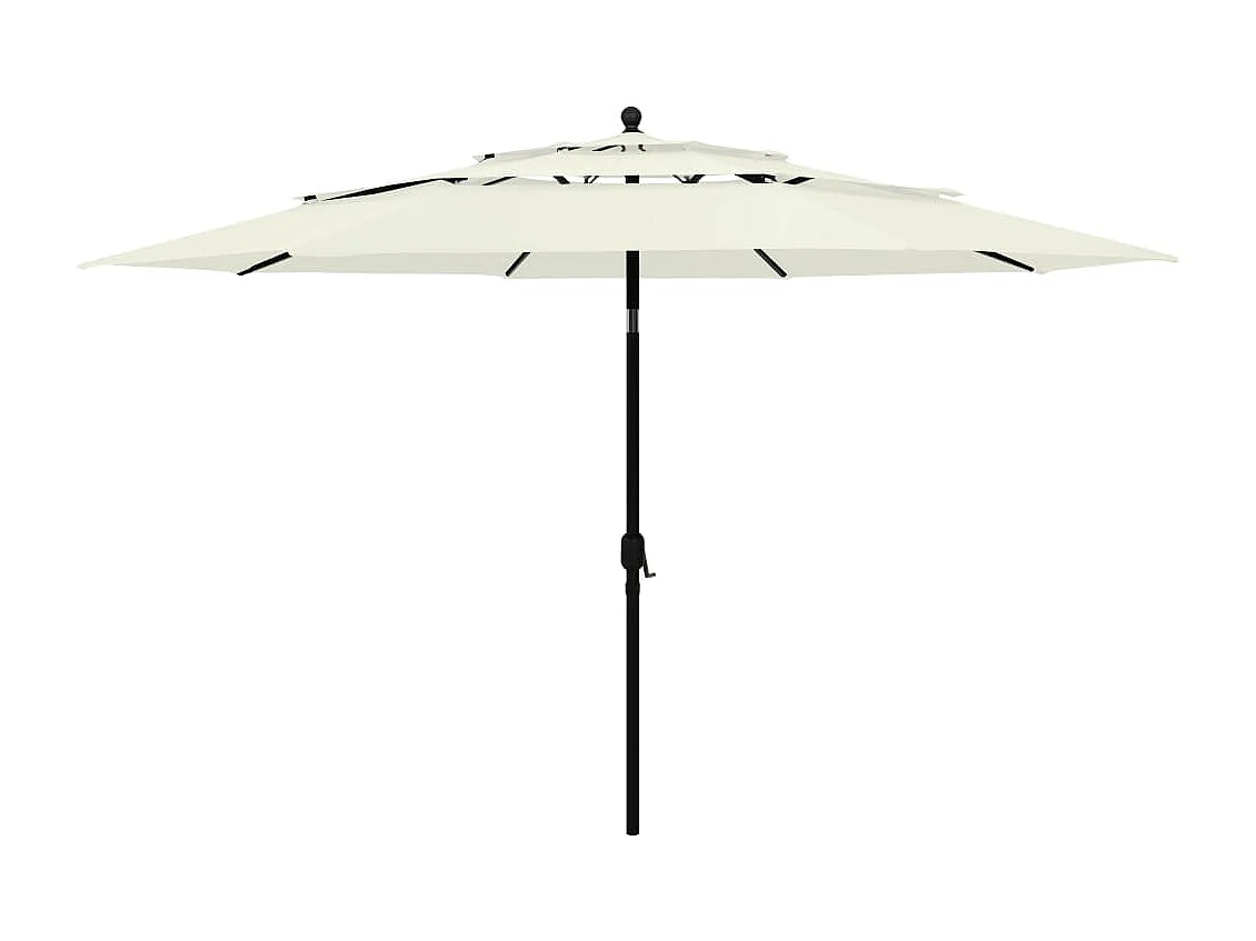 Parasol à 3 niveaux avec mât en aluminium Sable 3,5 m