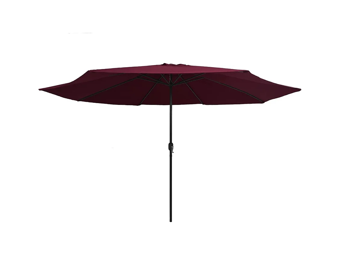 Parasol d'extérieur avec mât en métal 400cm Rouge bordeaux