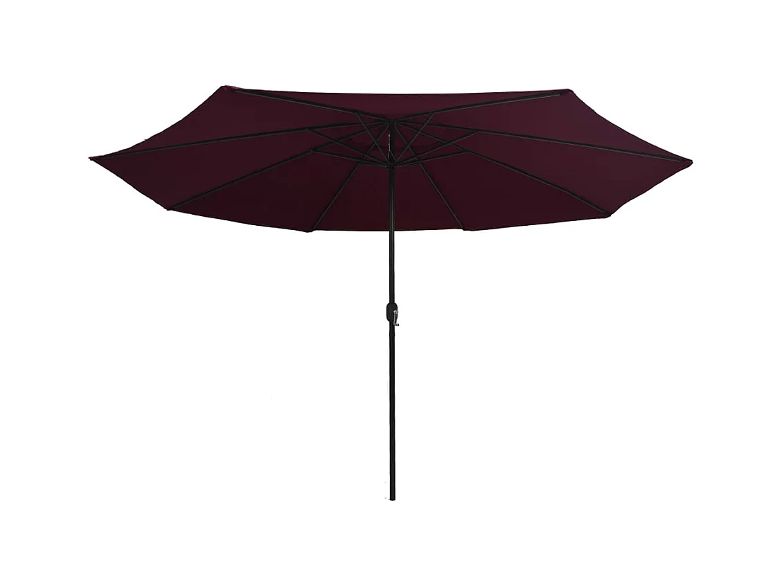 Parasol d'extérieur avec mât en métal 400cm Rouge bordeaux
