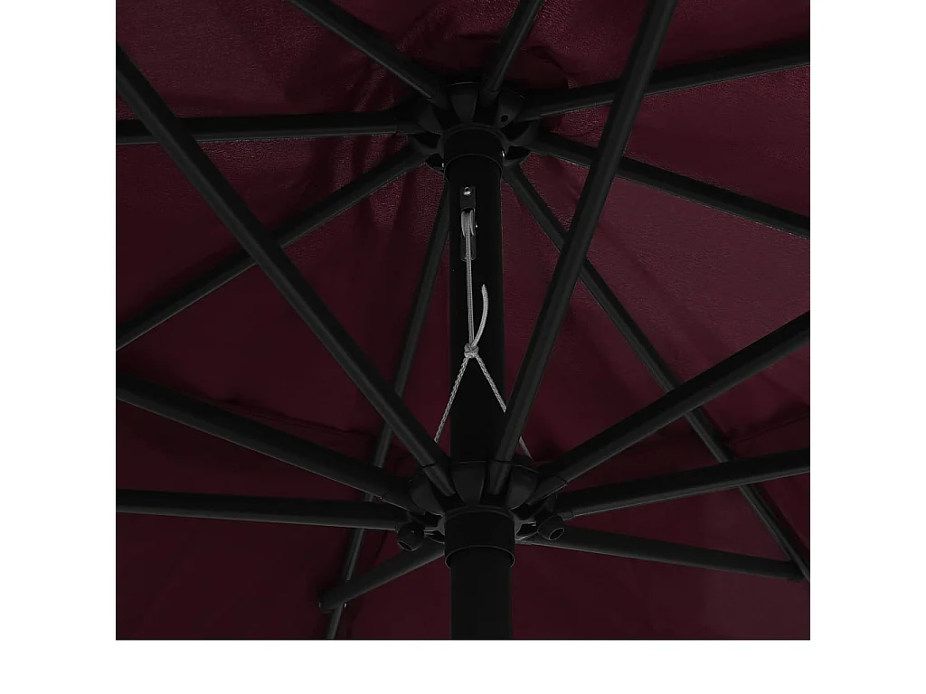 Parasol d'extérieur avec mât en métal 400cm Rouge bordeaux