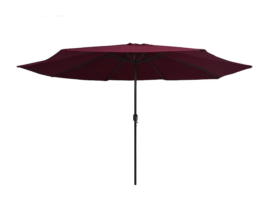 Parasol d'extérieur avec mât en métal 400cm Rouge bordeaux