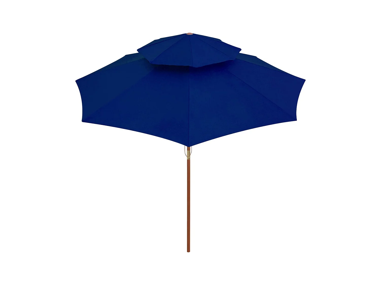 Parasol double avec mât en bois Bleu 270cm