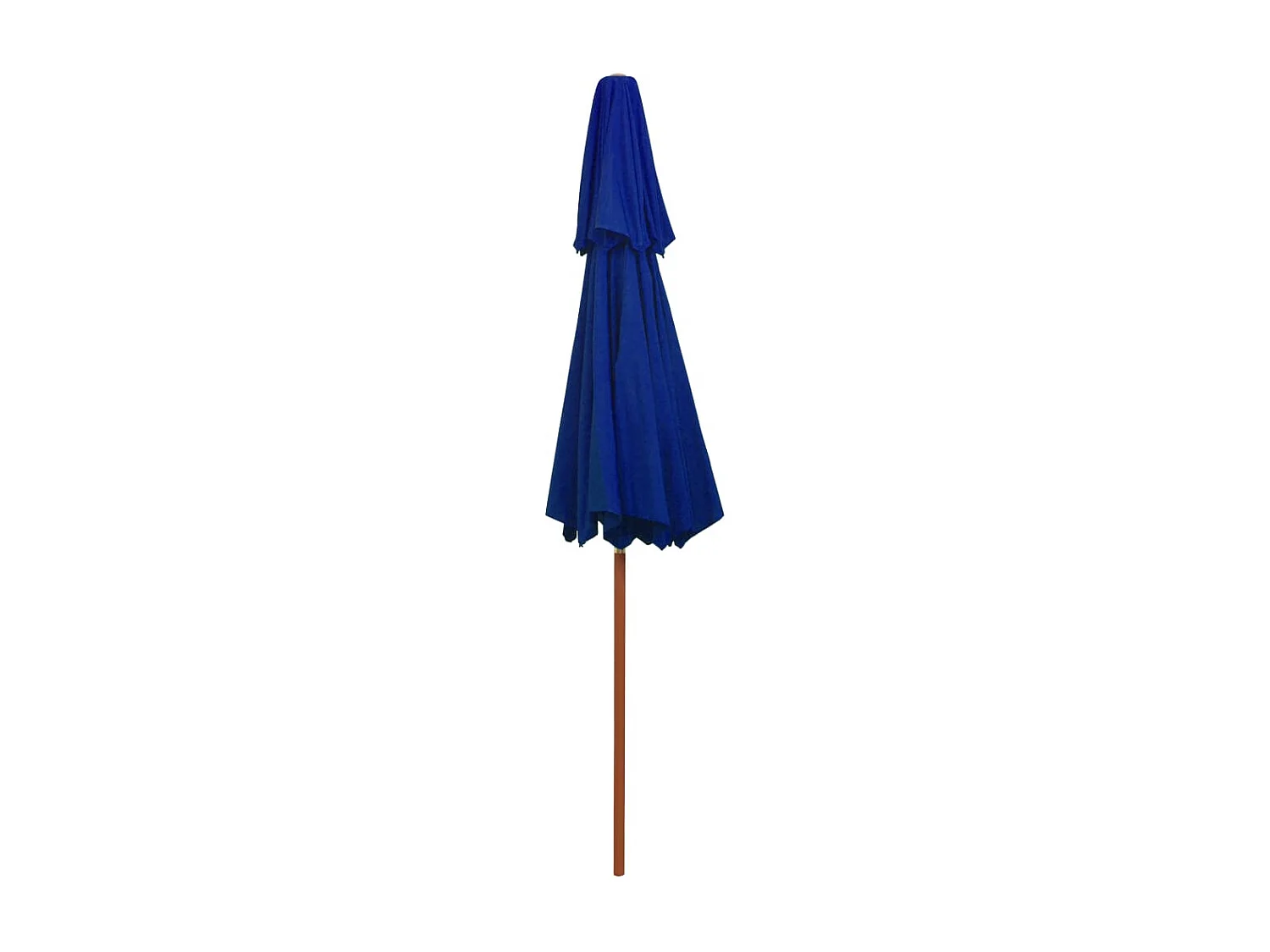 Parasol double avec mât en bois Bleu 270cm