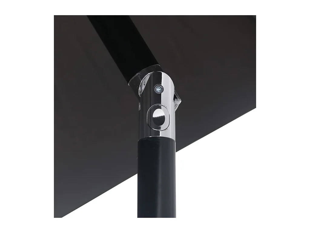 Parasol d'extérieur avec LED et mât en acier 300cm Noir