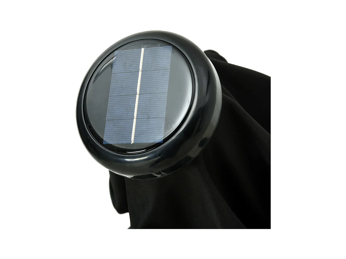 Parasol d'extérieur avec LED et mât en acier 300cm Noir