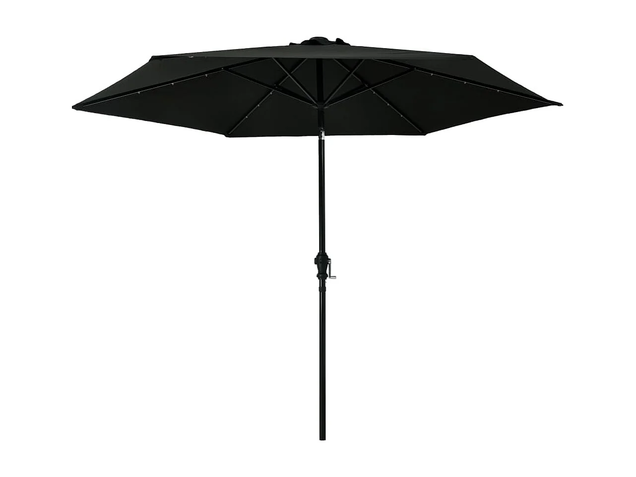 Parasol d'extérieur avec LED et mât en acier 300cm Noir