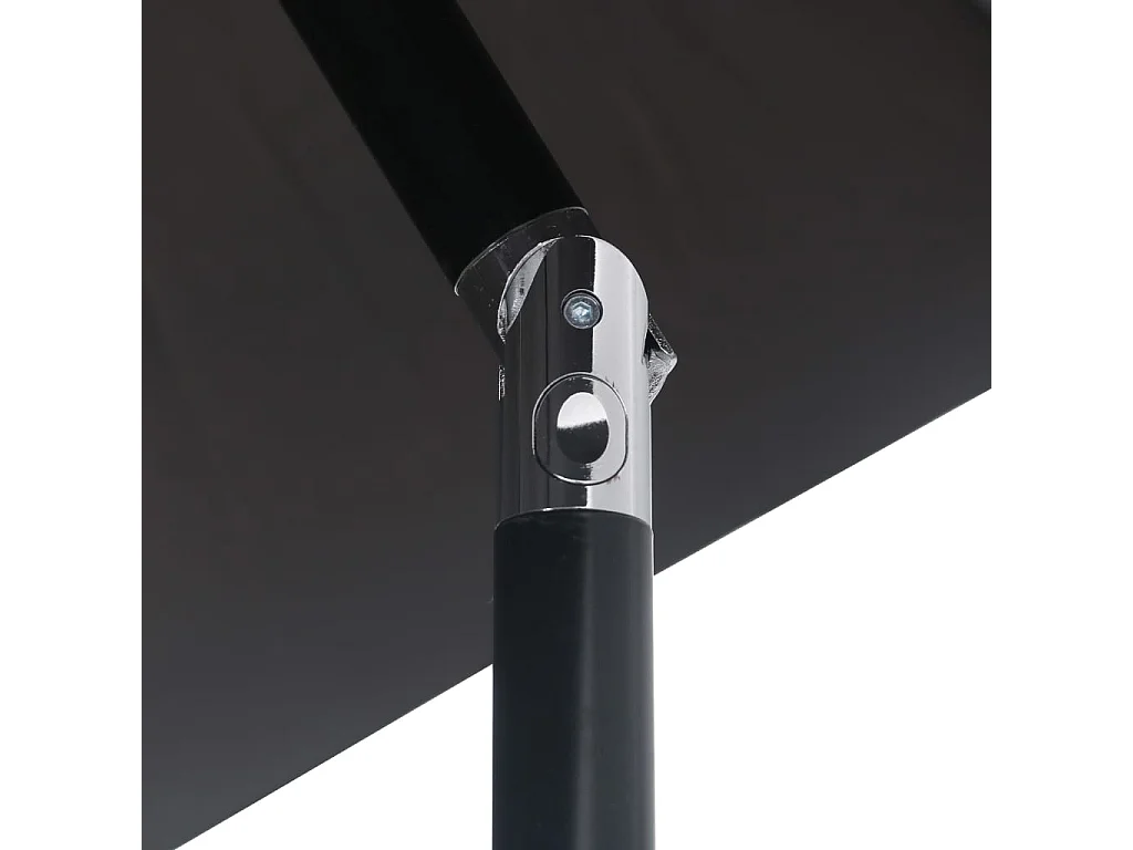 Parasol d'extérieur avec LED et mât en acier 300cm Noir