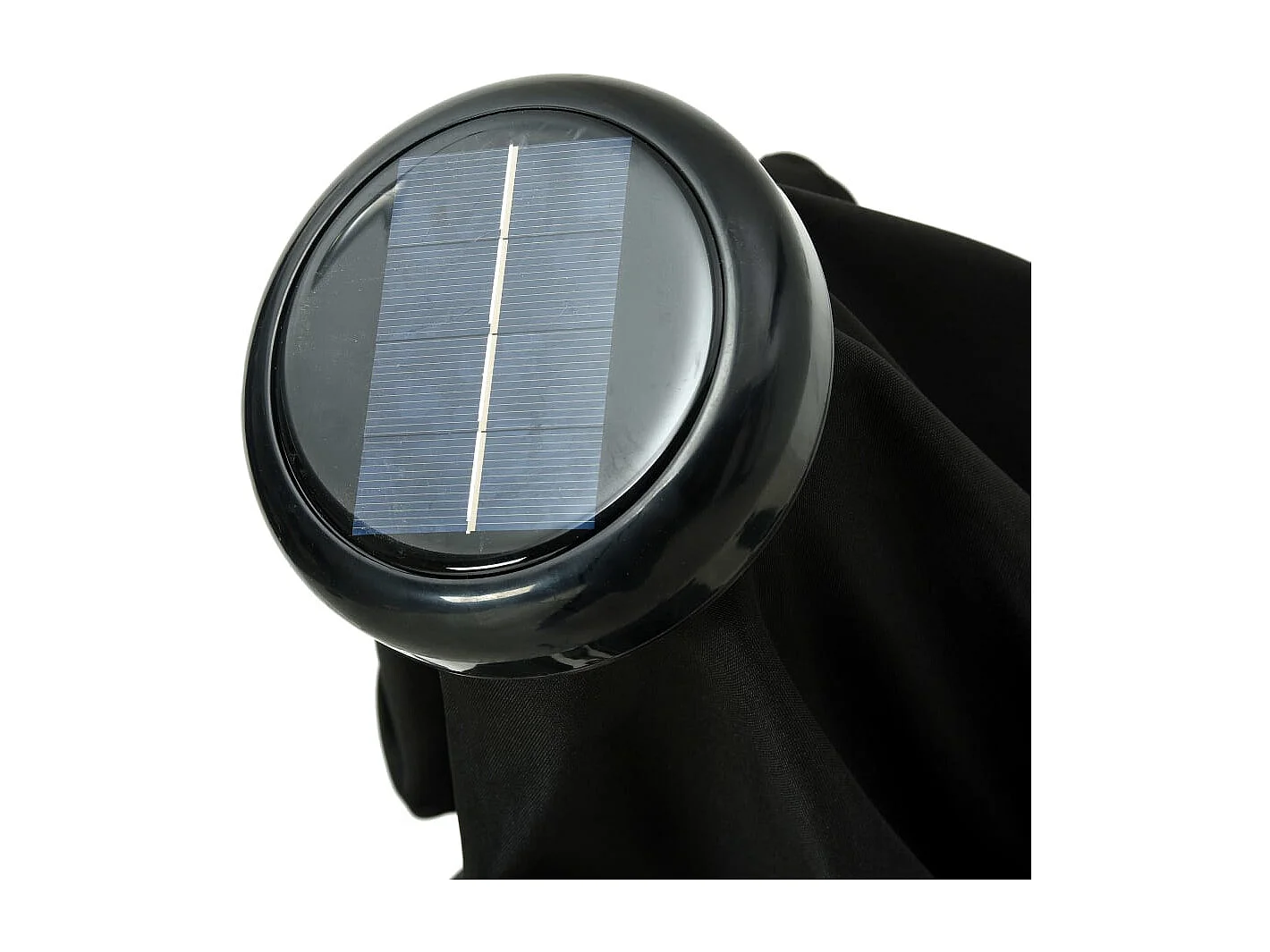 Parasol d'extérieur avec LED et mât en acier 300cm Noir