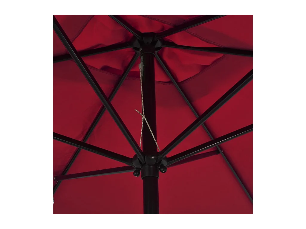 Parasol avec mât en métal 300x200 Bordeaux