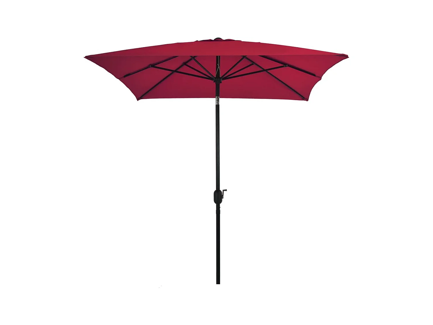 Parasol avec mât en métal 300x200 Bordeaux