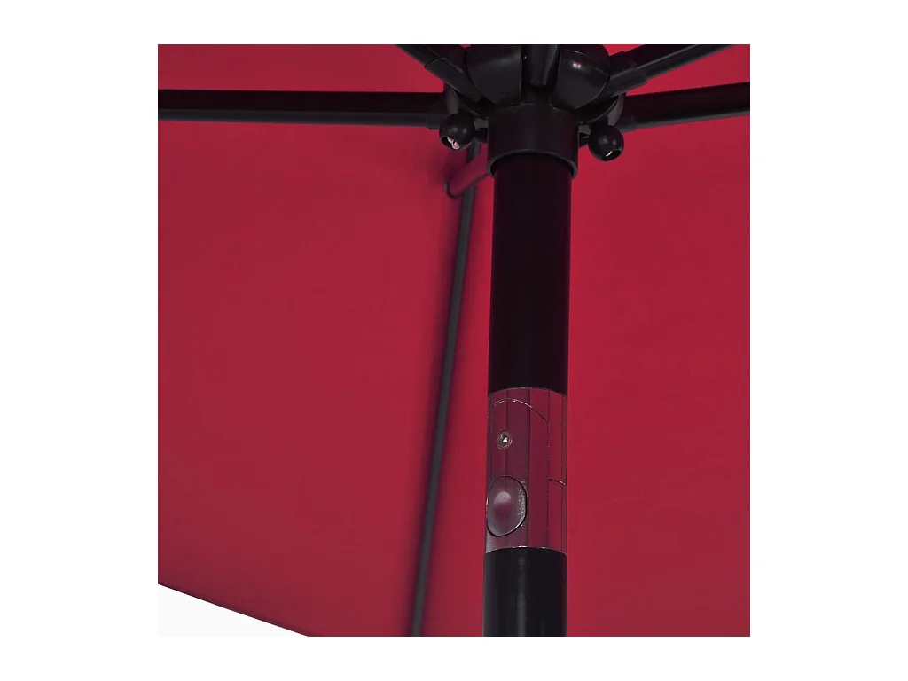 Parasol avec mât en métal 300x200 Bordeaux