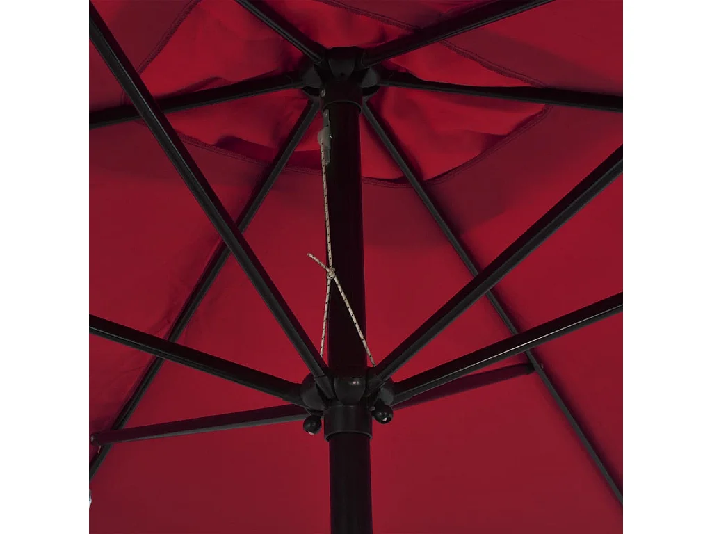 Parasol avec mât en métal 300x200 Bordeaux