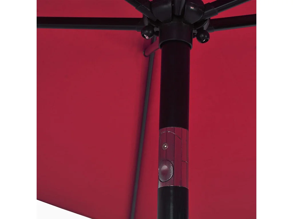 Parasol avec mât en métal 300x200 Bordeaux