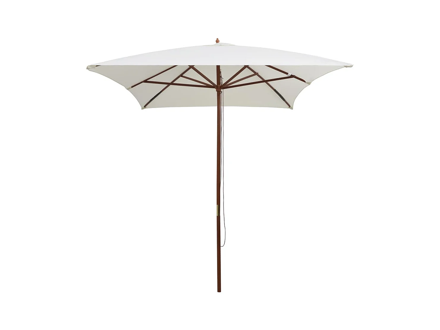 Parasol avec poteau en bois 200x300 Blanc crème