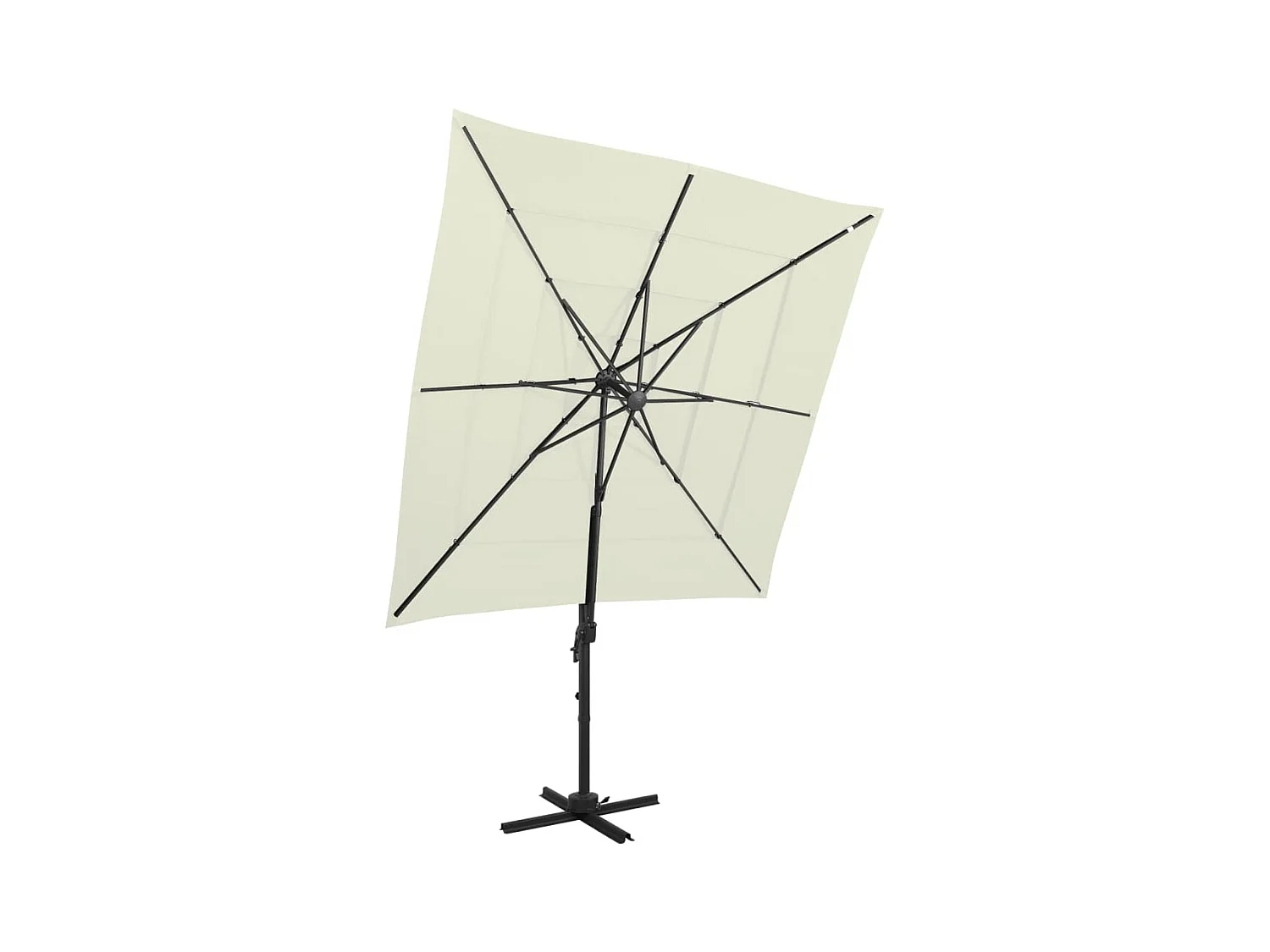 Parasol à 4 niveaux avec mât en aluminium Sable 250x250