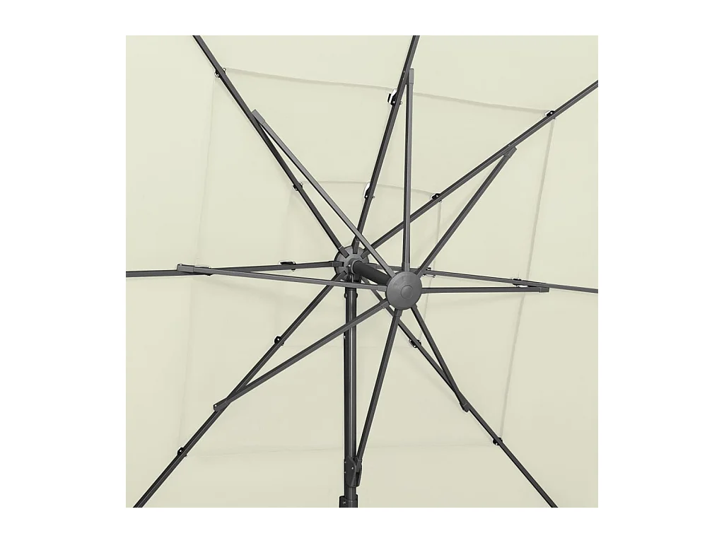 Parasol à 4 niveaux avec mât en aluminium Sable 250x250