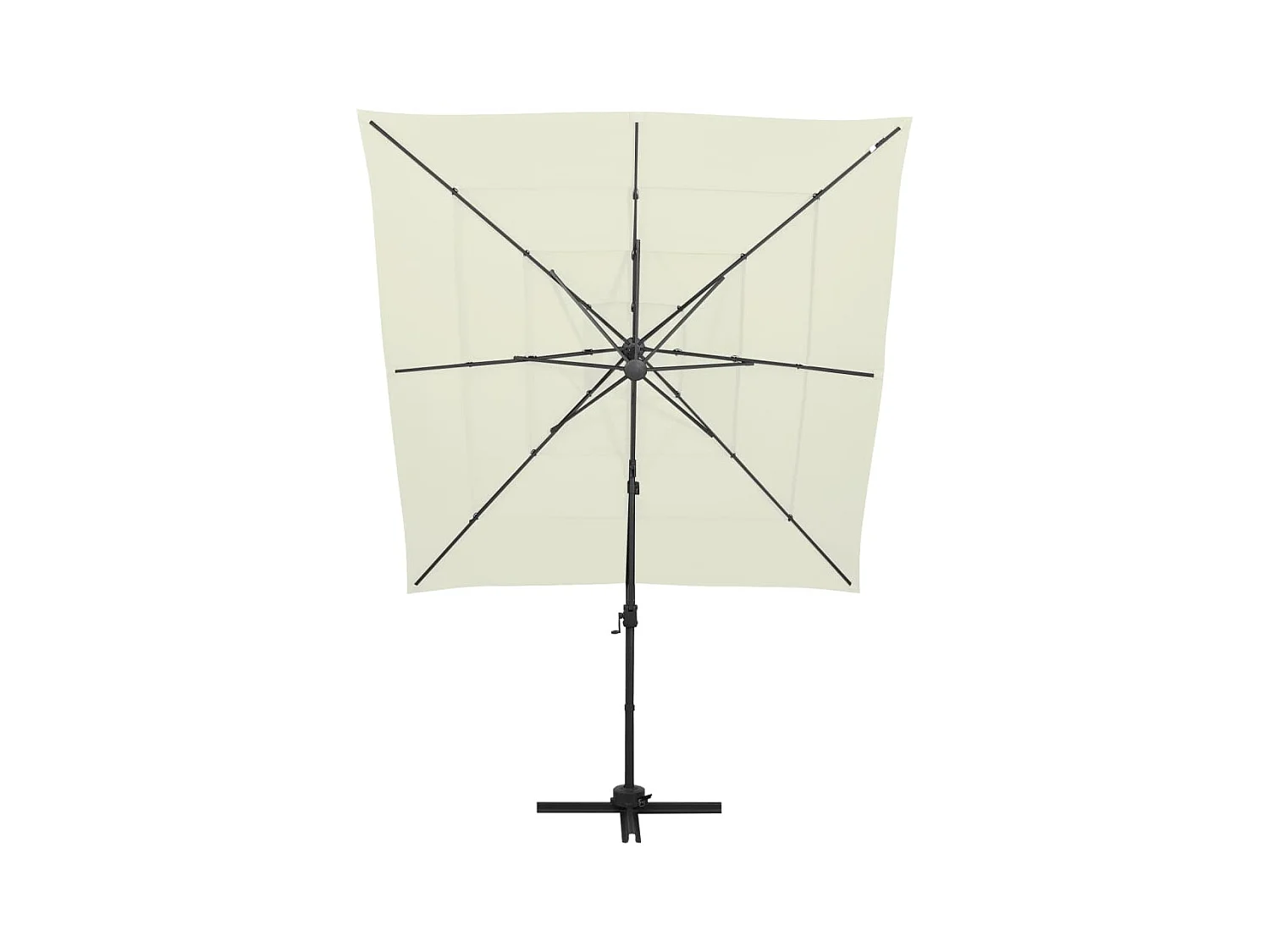 Parasol à 4 niveaux avec mât en aluminium Sable 250x250