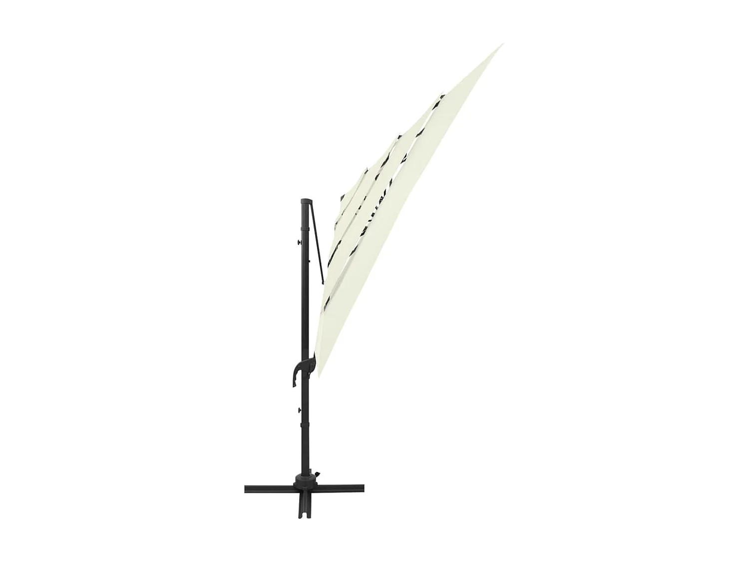 Parasol à 4 niveaux avec mât en aluminium Sable 250x250