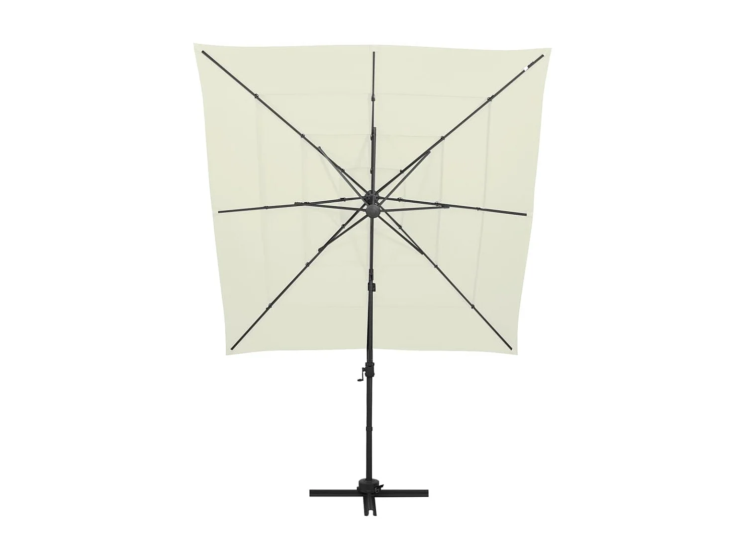 Parasol à 4 niveaux avec mât en aluminium Sable 250x250