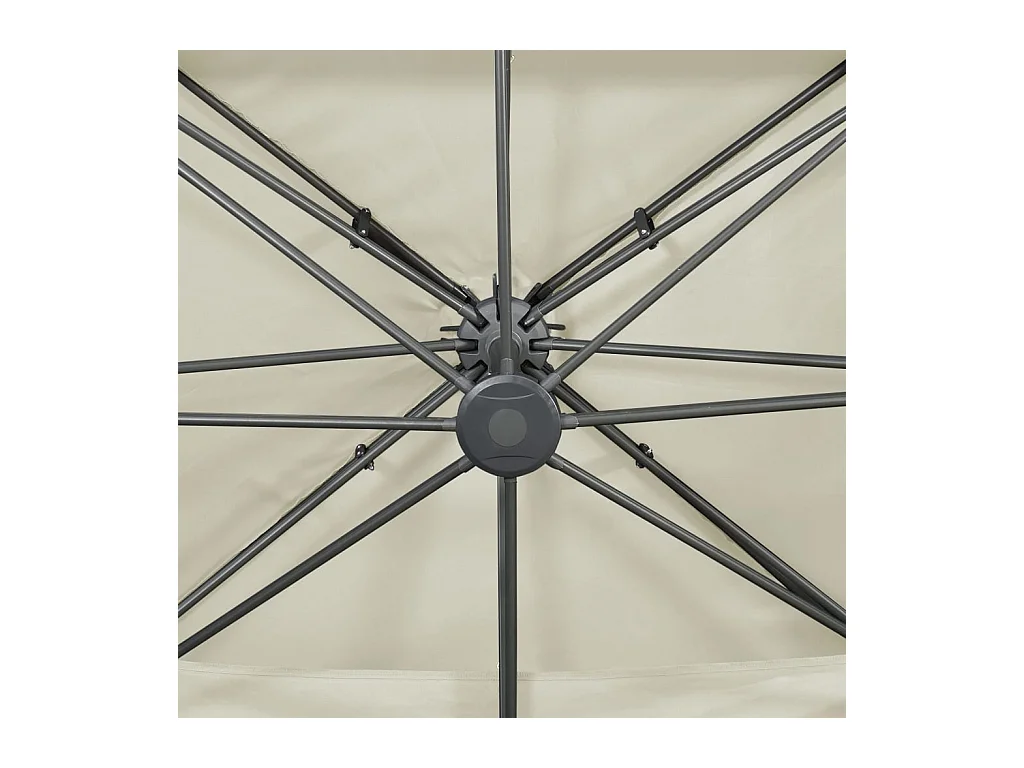 Parasol déporté à double toit Sable 400x300