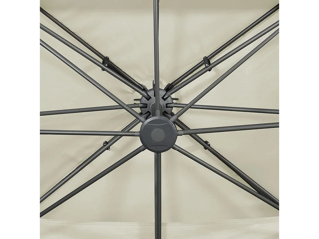 Parasol déporté à double toit Sable 400x300