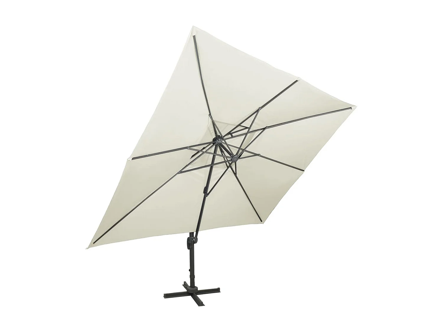 Parasol déporté à double toit Sable 400x300