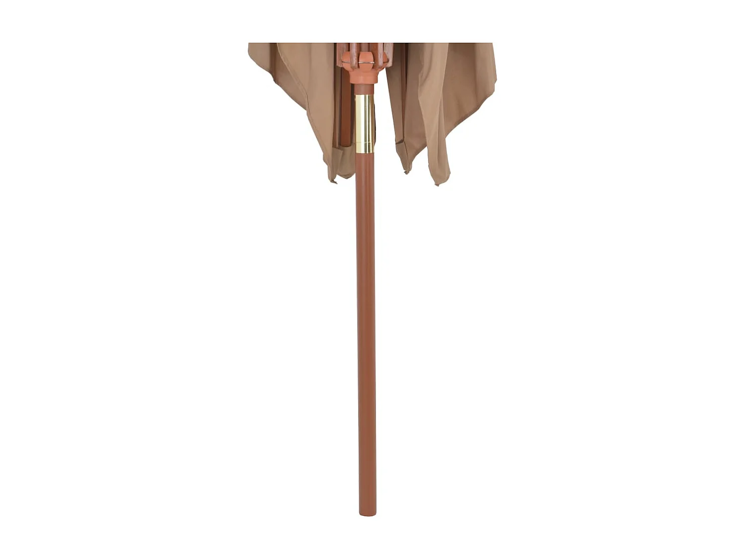 Parasol d'extérieur avec mât en bois 200x300 Taupe