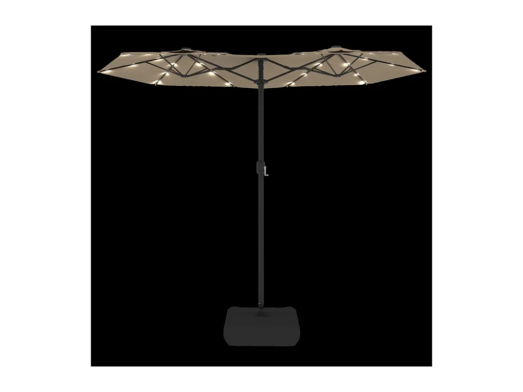 Parasol à double tête avec LED taupe 316x240