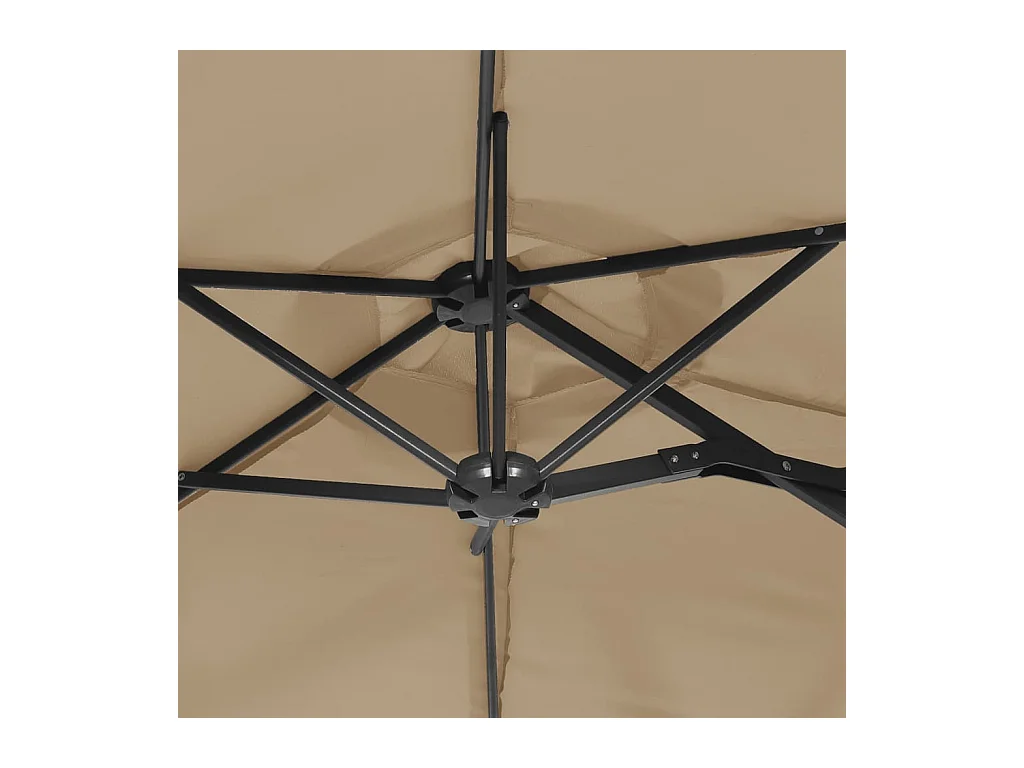 Parasol à double tête avec LED taupe 316x240