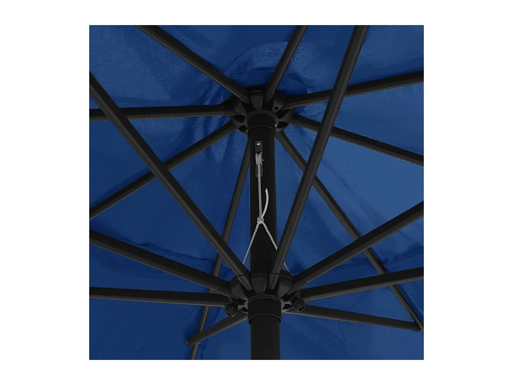 Parasol d'extérieur avec mât en métal 400cm Bleu azuré