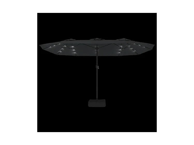 Parasol à double tête avec LED anthracite 449x245