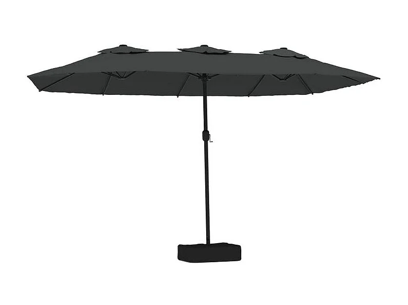 Parasol à double tête avec LED anthracite 449x245